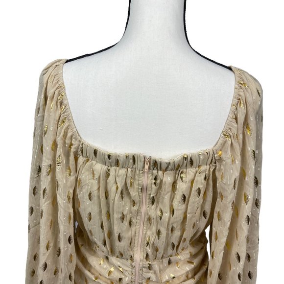 NWT Fashion Nova Always Chasing Ruched Mini Dress Taupe Women's XL 1X Shimmer - Picture 7 of 9